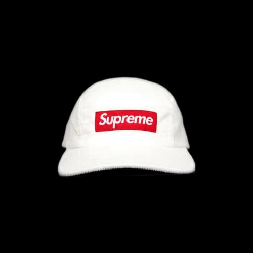 Supreme Fine Wale Corduroy Camp Cap 'White'