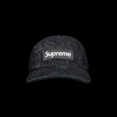 Supreme Frayed Logos Denim Camp Cap 'Black'