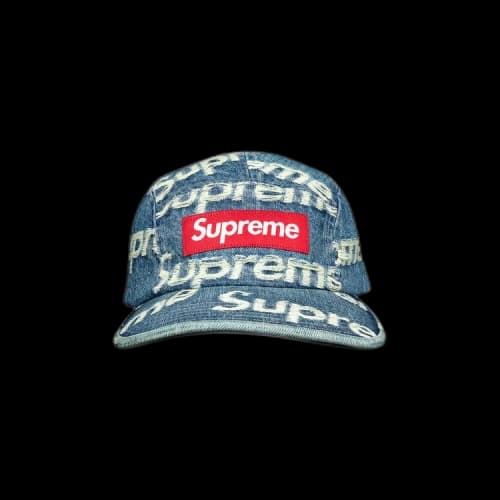 Supreme Frayed Logos Denim Camp Cap 'Blue'