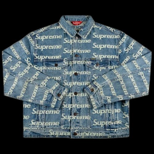 Supreme Frayed Logos Denim Trucker Jacket 'Blue'