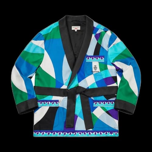 Supreme x Emilio Pucci Silk Smoking Jacket 'Blue'
