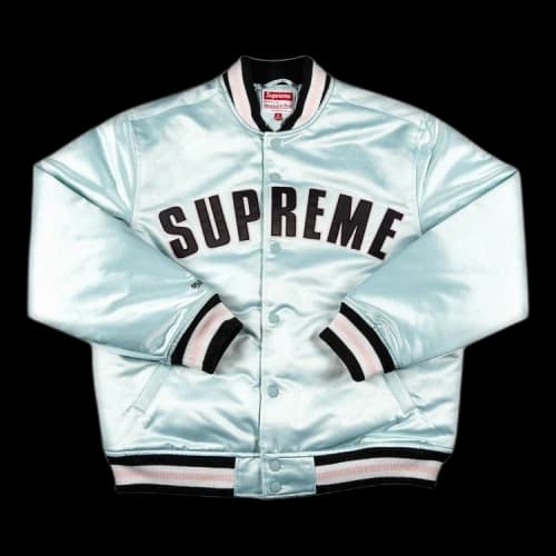 Supreme x Mitchell And Ness Satin Varsity Jacket 'Light Blue'
