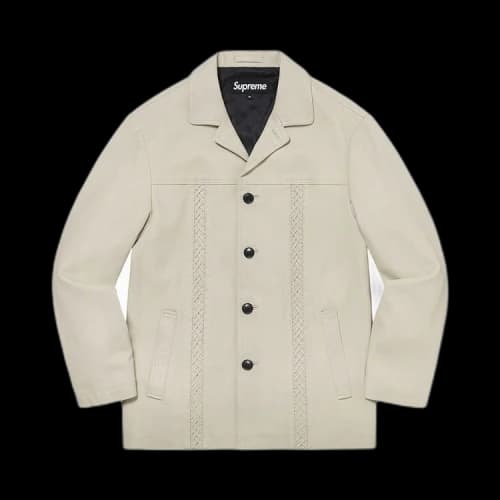 Supreme Braided Leather Overcoat 'Sand'