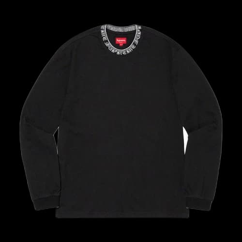 Supreme Old English Collar Logo Long-Sleeve Top 'Black'