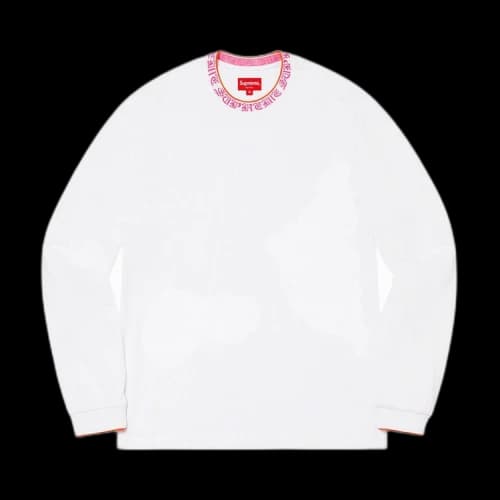 Supreme Old English Collar Logo Long-Sleeve Top 'White'