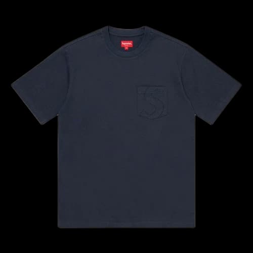 Supreme Laser Cut S Logo Pocket Tee 'Navy'