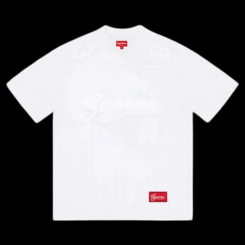 Supreme Mesh Stripe Football Jersey 'White'