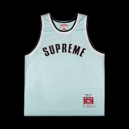 Supreme x Mitchell And Ness Basketball Jersey 'Light Blue'