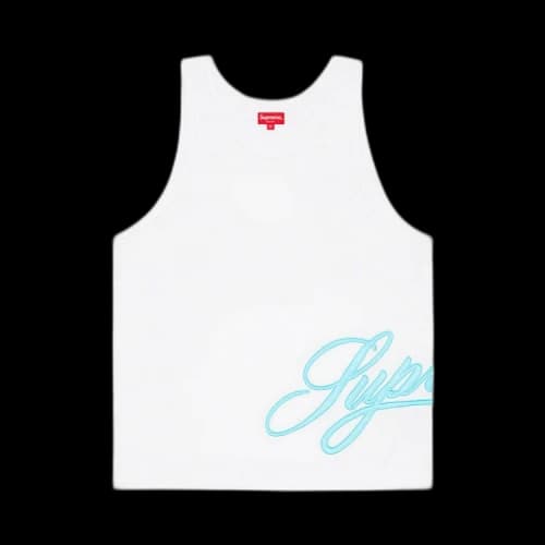 Supreme Mesh Script Tank Top 'White'