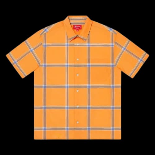 Supreme Lightweight Plaid Short-Sleeve Shirt 'Orange'