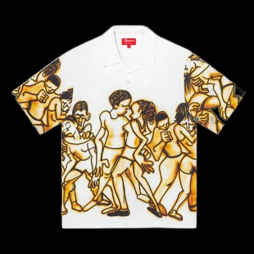 Supreme Dancing Rayon Short-Sleeve Shirt 'White'
