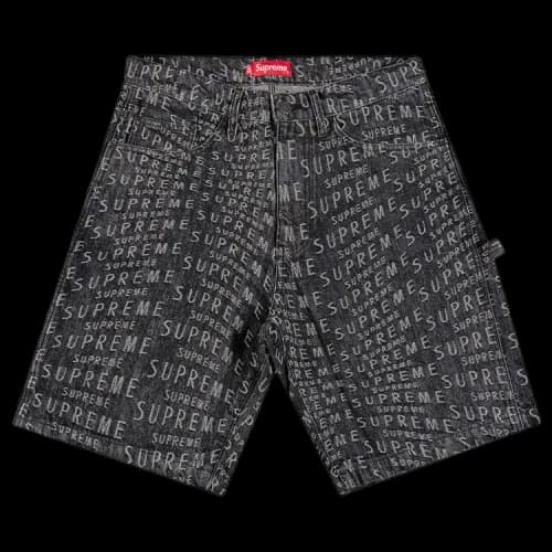 Supreme Warp Jacquard Logos Denim Painter Short 'Black'
