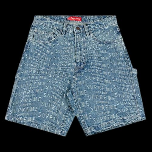 Supreme Warp Jacquard Logos Denim Painter Short 'Blue'