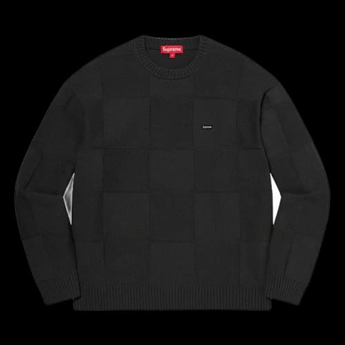 Supreme Tonal Checkerboard Small Box Sweater 'Black'