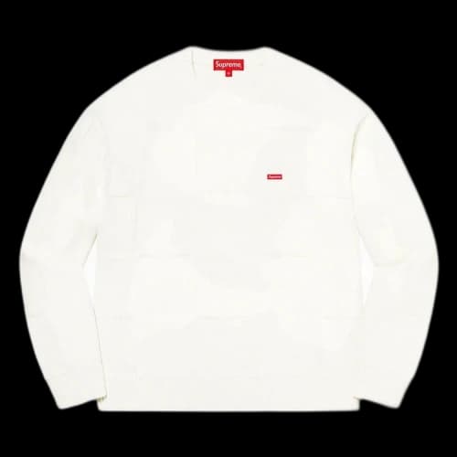 Supreme Tonal Checkerboard Small Box Sweater 'White'