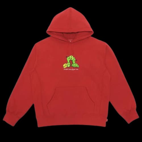 Supreme Don't Care Hooded Sweatshirt 'Burnt Red'
