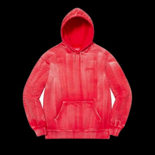 Supreme Brush Stroke Hooded Sweatshirt 'Red'