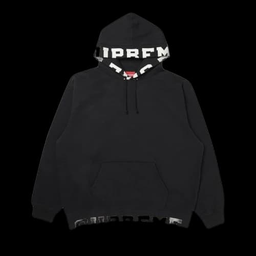 Supreme Cropped Logos Hooded Sweatshirt 'Black'