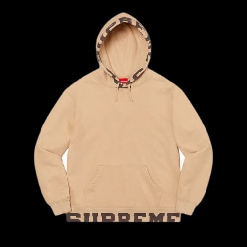 Supreme Cropped Logos Hooded Sweatshirt 'Tan'