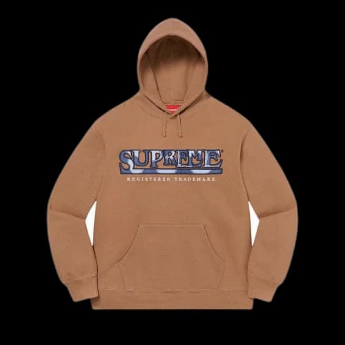 Supreme Denim Logo Hooded Sweatshirt 'Brown'