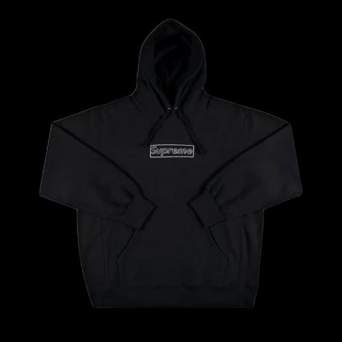 Supreme x KAWS Chalk Logo Hooded Sweatshirt 'Black'