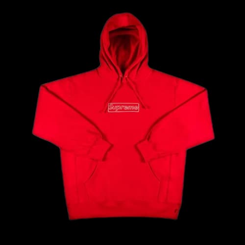 Supreme x KAWS Chalk Logo Hooded Sweatshirt 'Red'