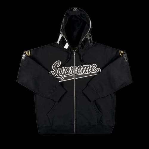 Supreme x Vanson Leathers Spider Web Zip Up Hooded Sweatshirt 'Black'