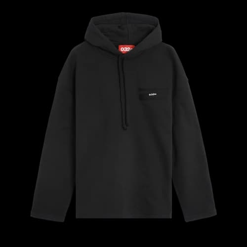 032C Circular Knit Boxi Hoodie 'Black'