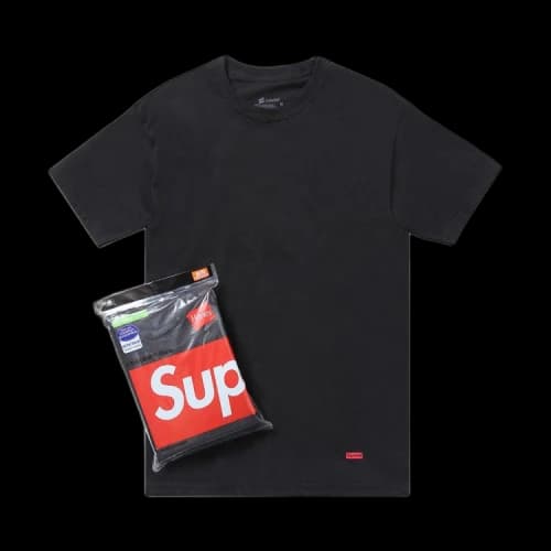 Supreme x Hanes Tagless Tees (3 Pack) 'Black'