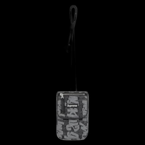 Supreme Fat Tip Jacquard Denim Neck Pouch 'Black'