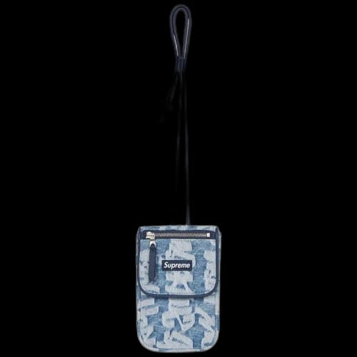 Supreme Fat Tip Jacquard Denim Neck Pouch 'Blue'