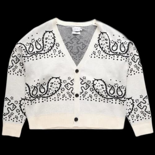 Rhude Bandana Stripe Cardigan 'Creme/Black'
