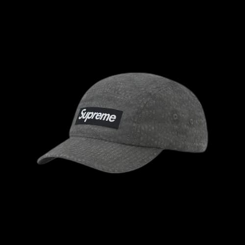 Supreme Washed Seersucker Camp Cap 'Black'