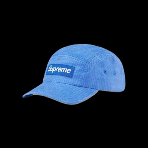 Supreme Washed Seersucker Camp Cap 'Blue'