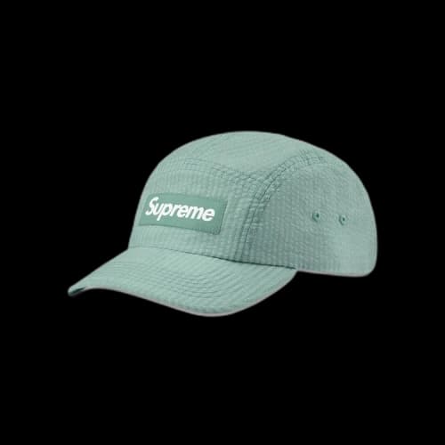 Supreme Washed Seersucker Camp Cap 'Sage'