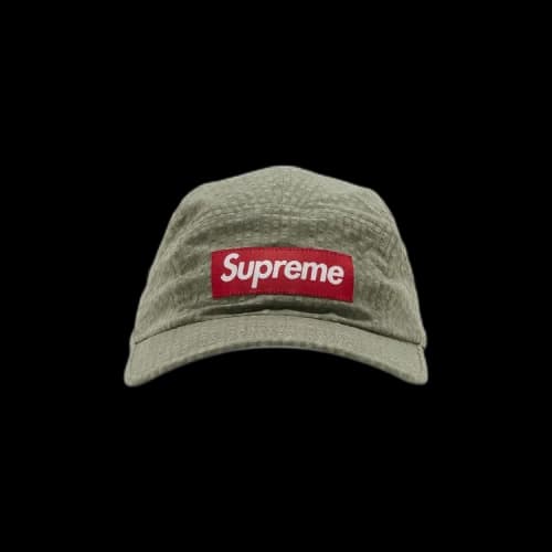 Supreme Washed Seersucker Camp Cap 'Taupe'