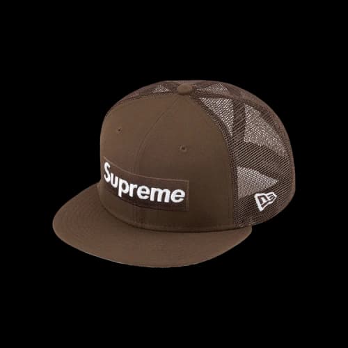 Supreme Box Logo Mesh Back New Era 'Brown'