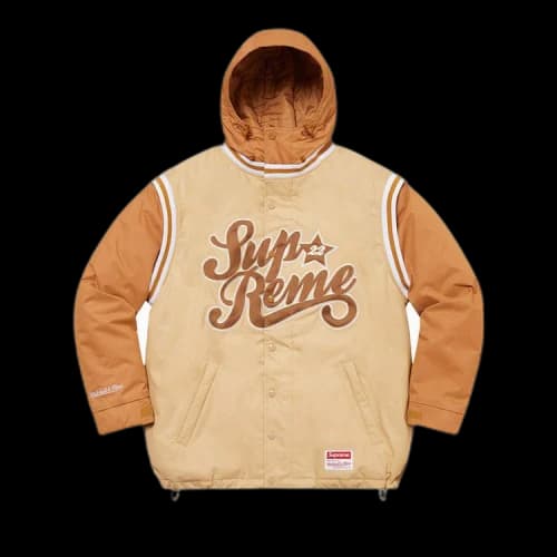 Supreme x Mitchell & Ness Quilted Sports Jacket 'Tan'