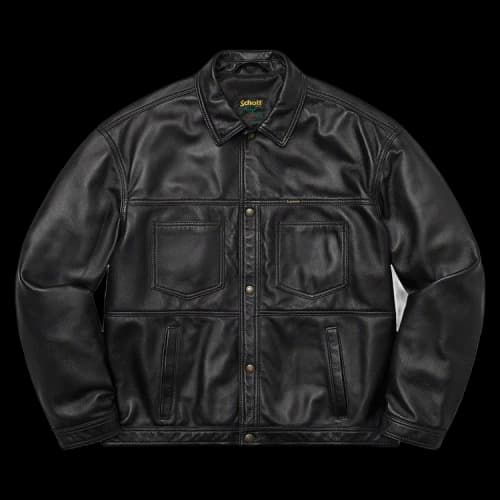 Supreme x Schott Leather Work Jacket 'Black'