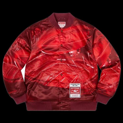 Supreme x Mitchell & Ness Stadium Satin Varsity Jacket 'Red'