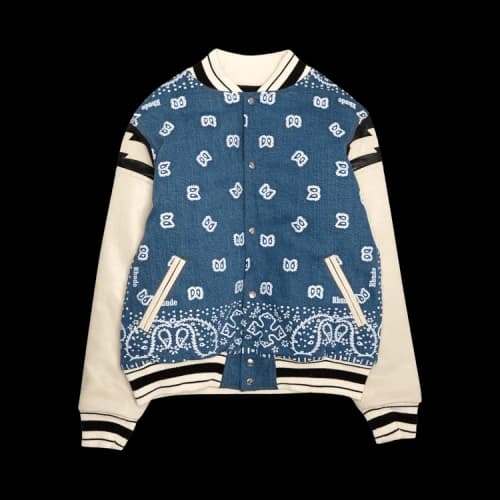 Rhude Bandana Bomber Jacket 'White/Blue'