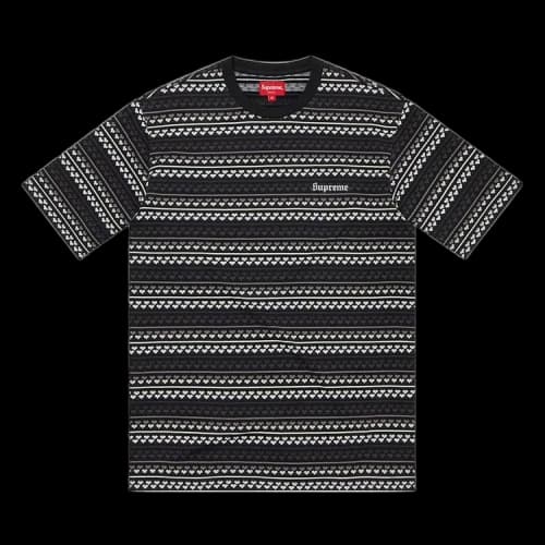 Supreme Hearts Jacquard Short-Sleeve Top 'Black'