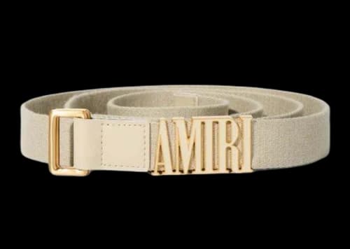 AMIRI 3CM Enamel Skater Belt Alabaster