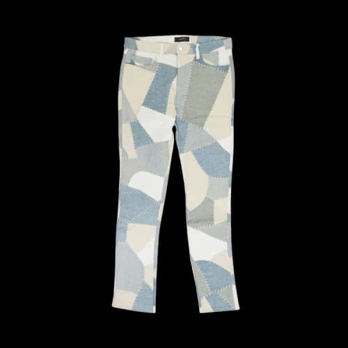 Amiri Denim Patchwork Skinny Jeans 'Alabaster'