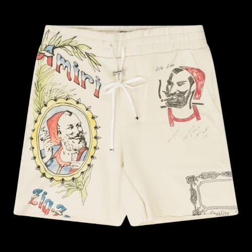 Amiri Zig Zag Sketch Sweatshorts 'Cream'