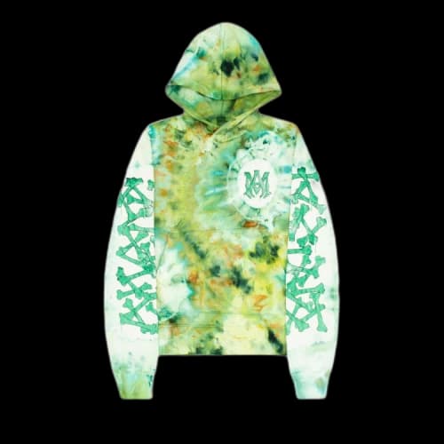 Amiri Tie Dye Bones Hoodie 'Green'