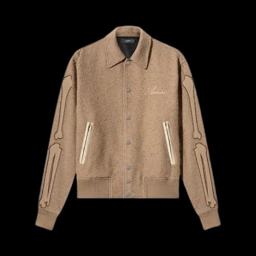 Amiri Bones Varsity Jacket 'Tan'