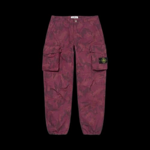 Supreme x Stone Island Reactive Ice Camo Ripstop Cargo Pant 'Red'