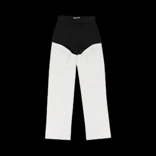 Rhude Cut Out Moto Straight Pants 'Black/White'