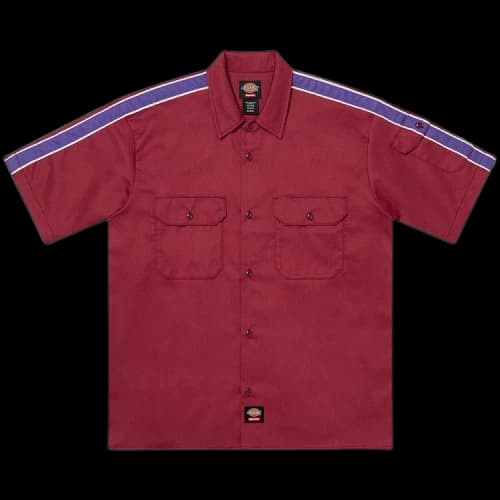 Supreme x Dickies Stripe Short-Sleeve Work Shirt 'Maroon'